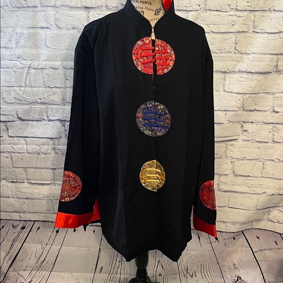 Vintage Kim Lai 100% Silk Jacket Vietnam Toggle Closure Asian - Picture 1 of 7